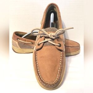 Sperry Tan Boat Shoes with Moccasin Construction and Slip-Resistant Sole 7.5M